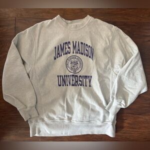 Champion Original Reverse Weave James Madison University Gray Sweatshirt